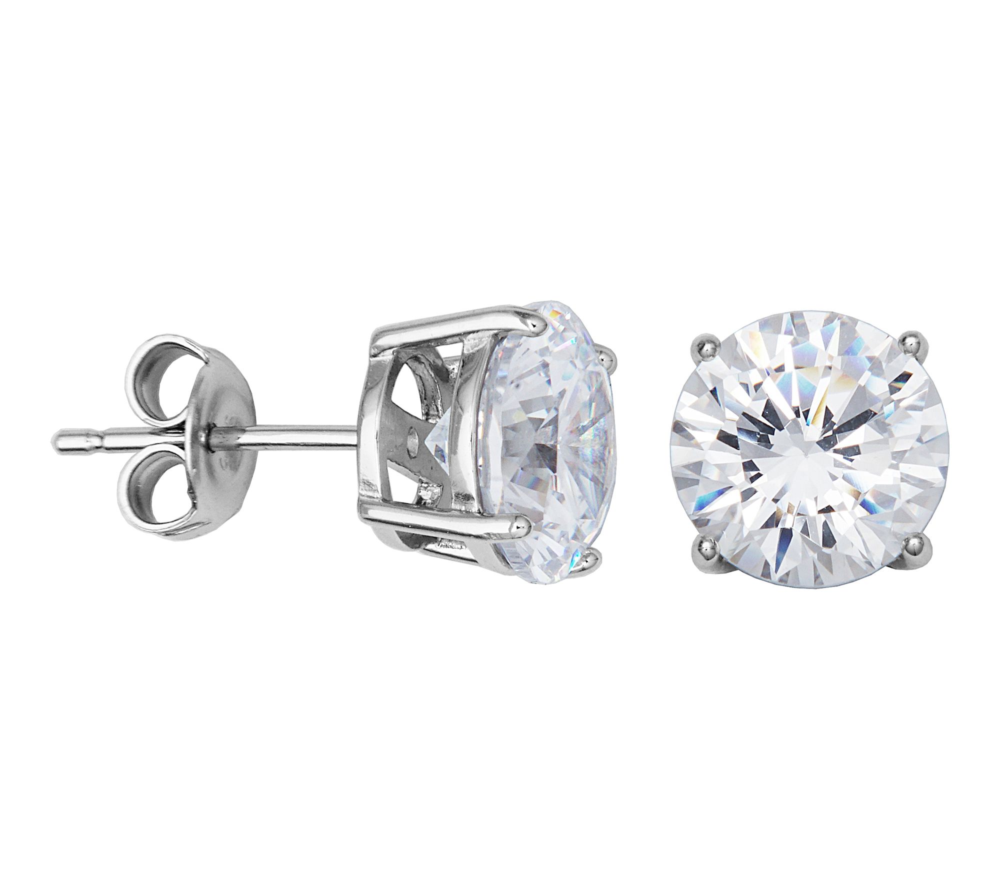 Diamonique 3.60 cttw Round Stud Earrings, Sterling Silver