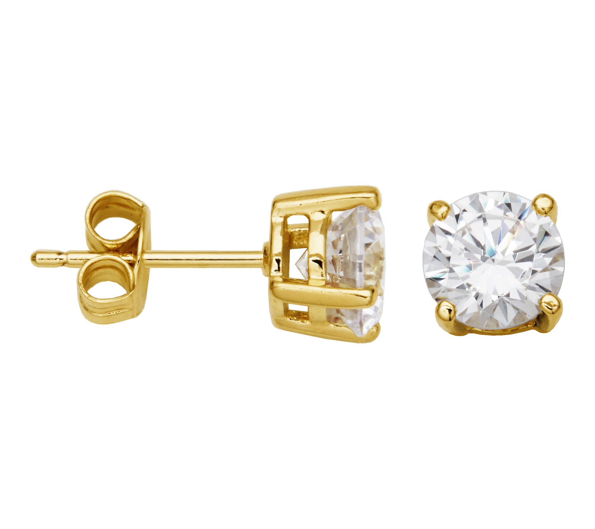 Diamonique 3.60 cttw Round Stud Earrings, Sterling Silver