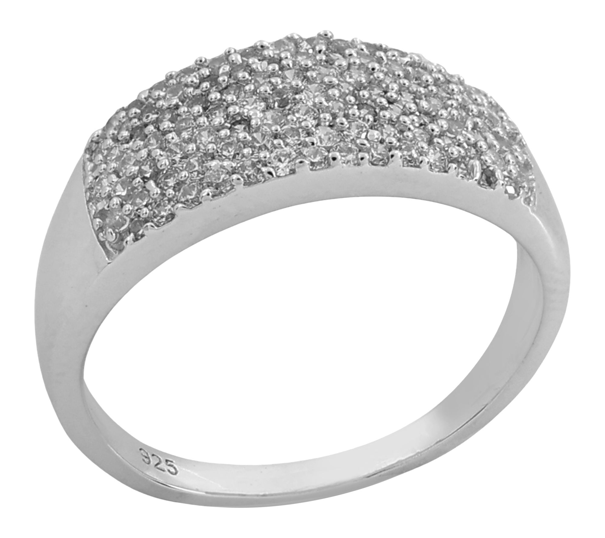 Diamonique 1.25 cttw Cluster Ring, Sterling Silver