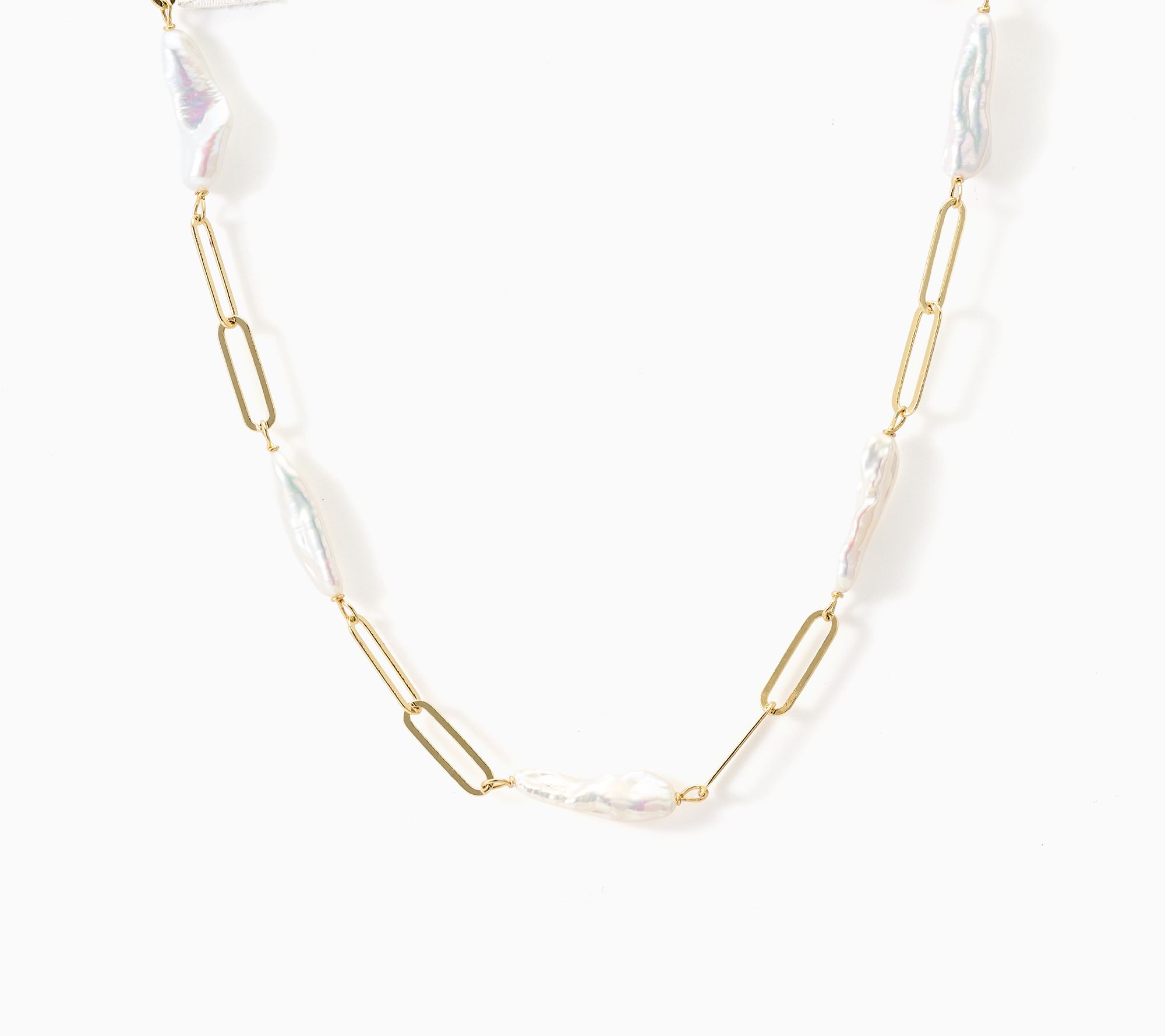 Honora Bronze Cultured Pearl Liquid Paperclip Chain Necklace 18"