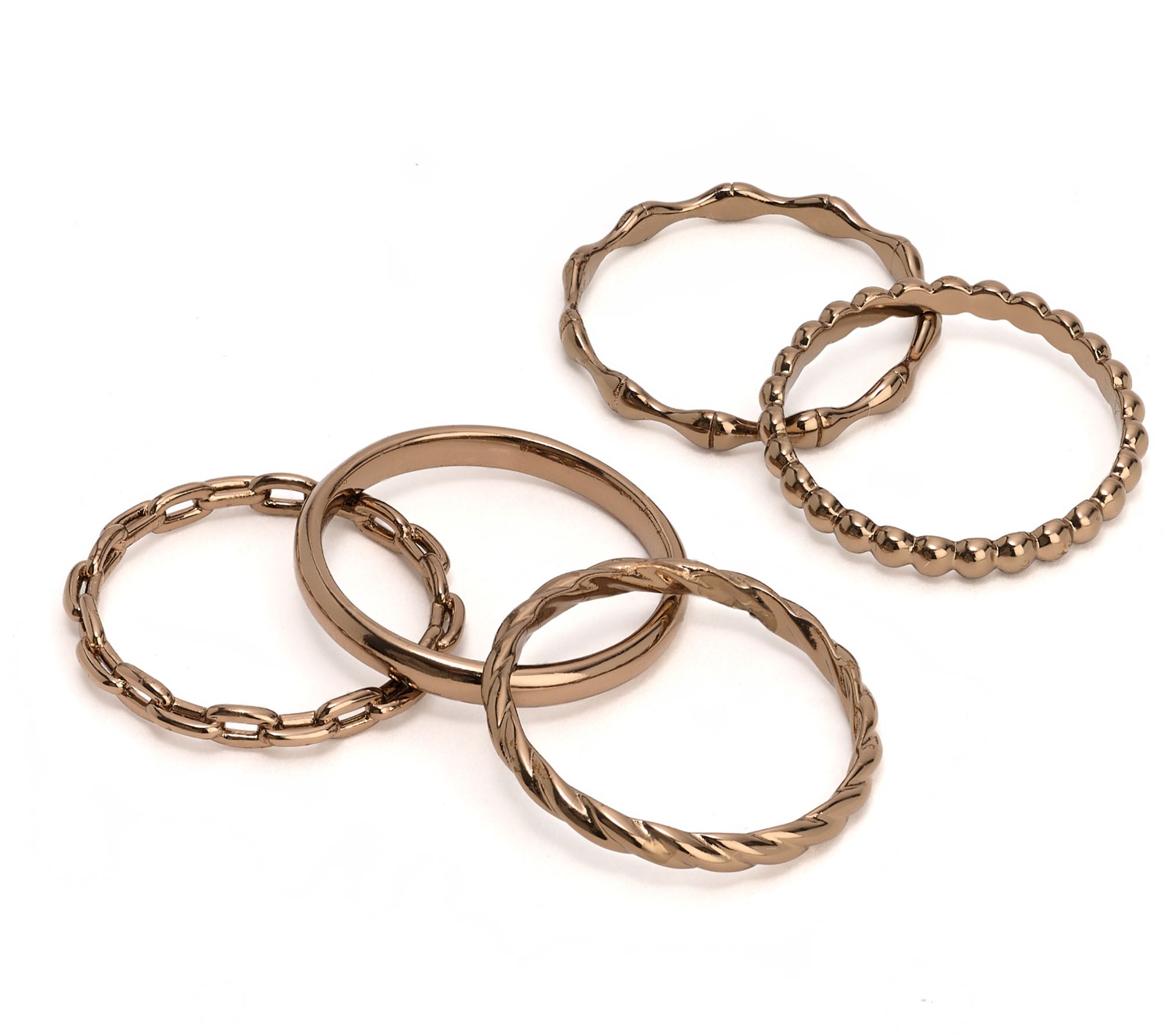 "As Is" David Markstein Bronze Set/5 Refined Stack Rings