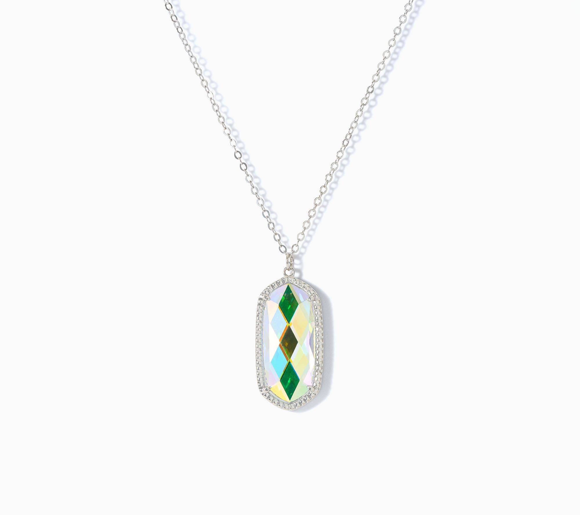 Kim Gravel Crystal AB Holographic Pendant Necklace