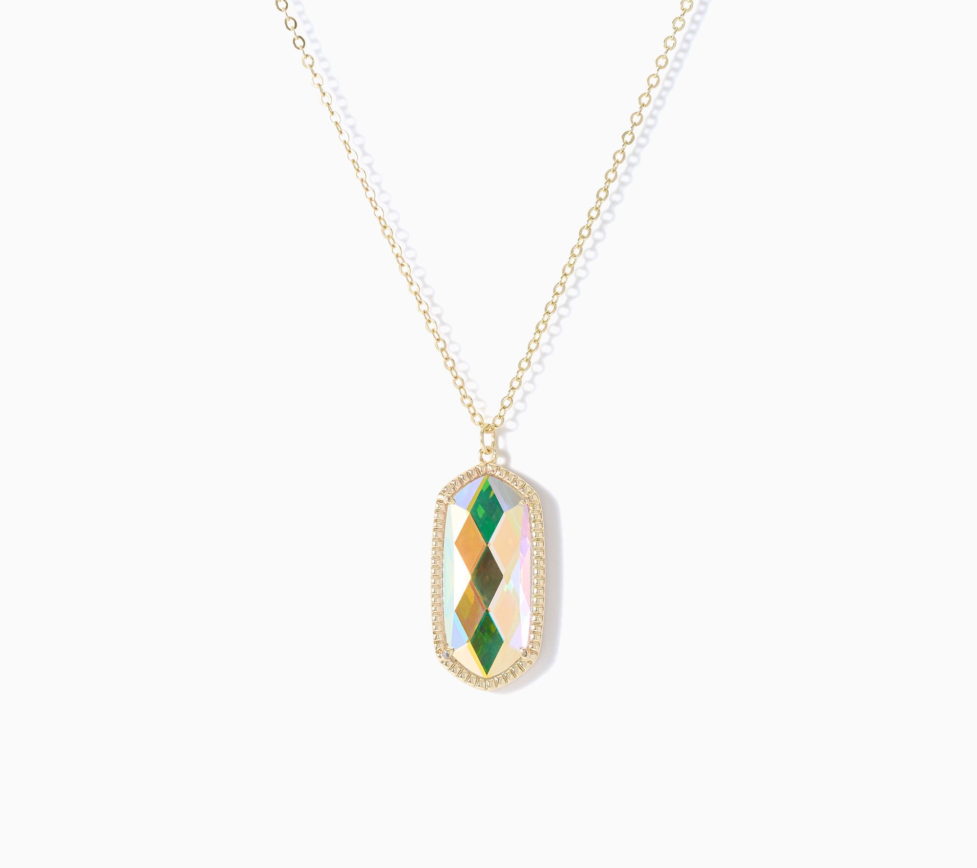 Kim Gravel Crystal AB Holographic Pendant Necklace