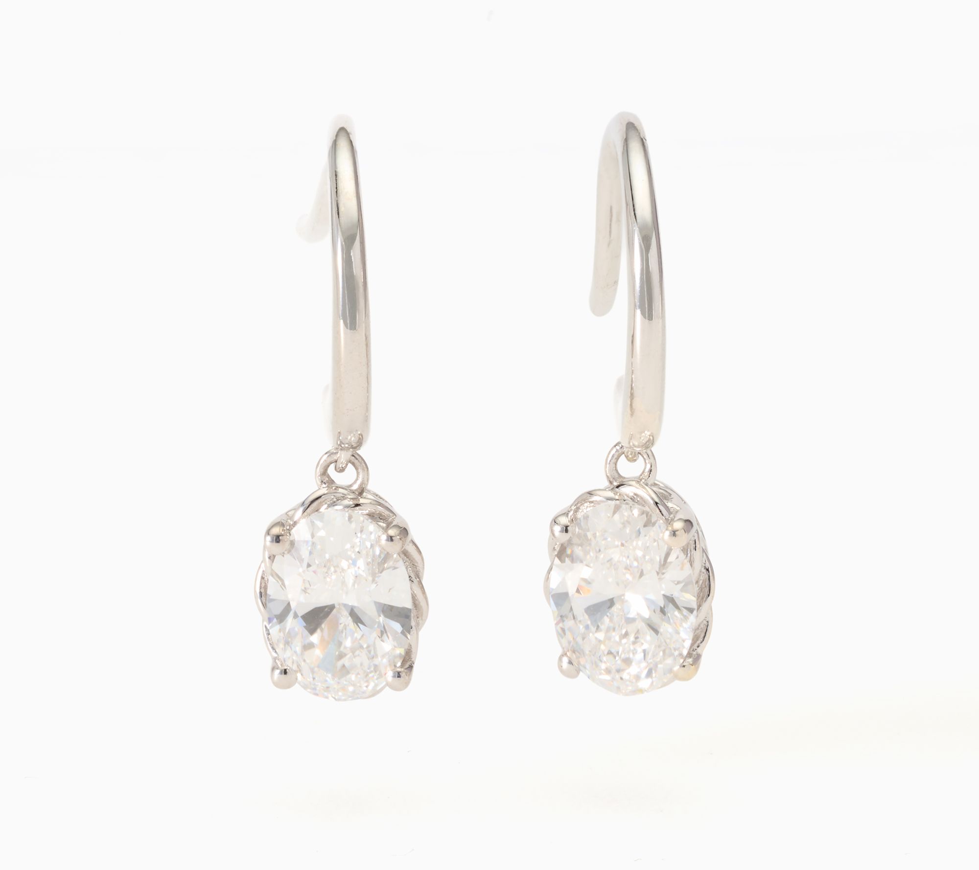 XO Tacori Lab Grown Diamond 2.00 ctw Oval Cut Earring, Sterling Silver