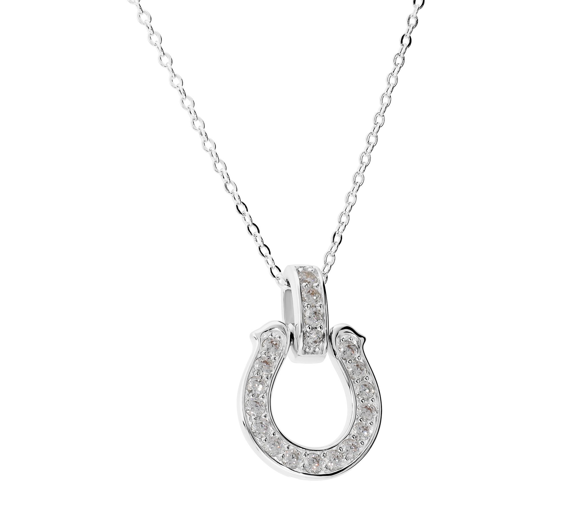 Diamonique Italia Bronze Necklace with Horseshoe Pendant