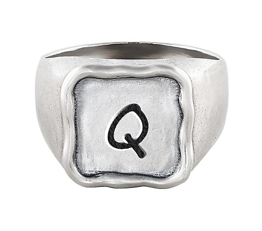 Or Paz Sterling Silver Personalized Initial Signet Ring