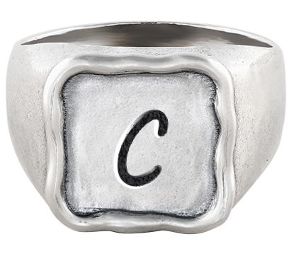 Or Paz Sterling Silver Personalized Initial Signet Ring