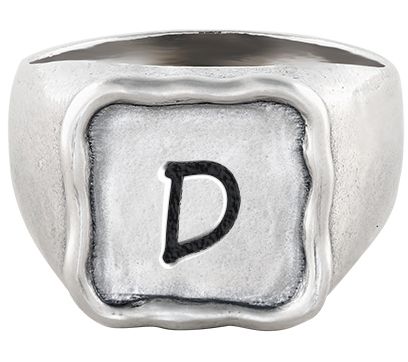 Or Paz Sterling Silver Personalized Initial Signet Ring