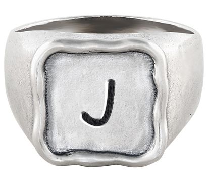 Or Paz Sterling Silver Personalized Initial Signet Ring