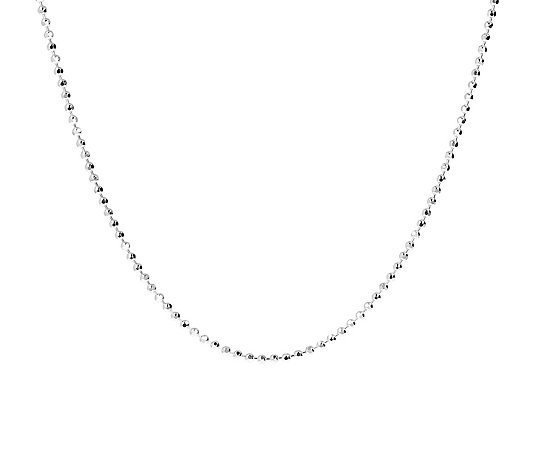 UltraFine Silver 20" Diamond Cut Bead Chain, 6.2g