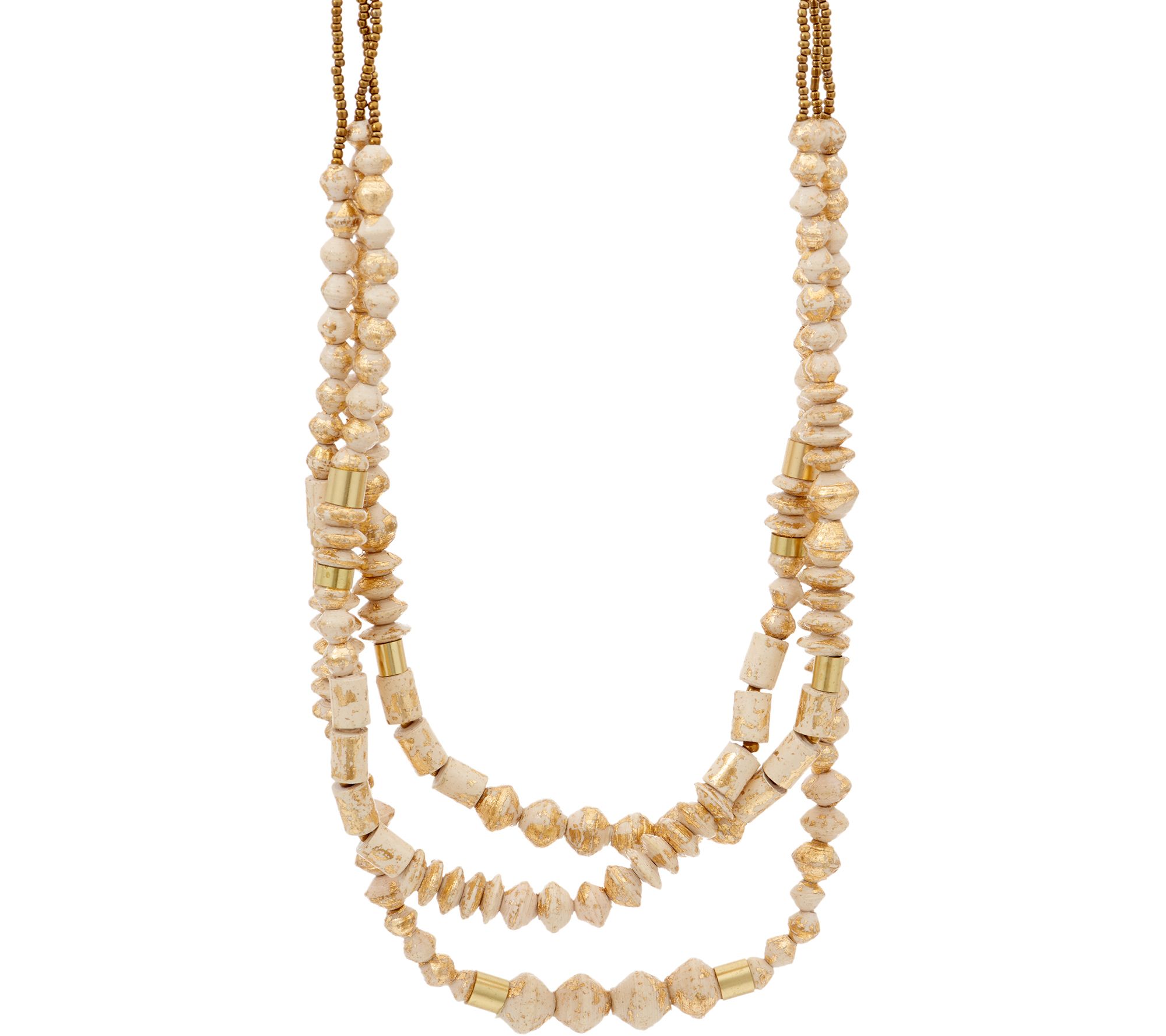 "As Is" 31 Bits Triple Strand Beaded Sedona Strands Necklace