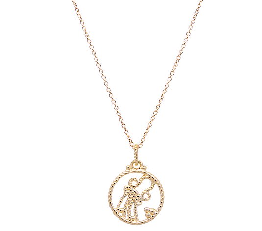 Judith Ripka 14K Gold Zodiac Pendant with Chain