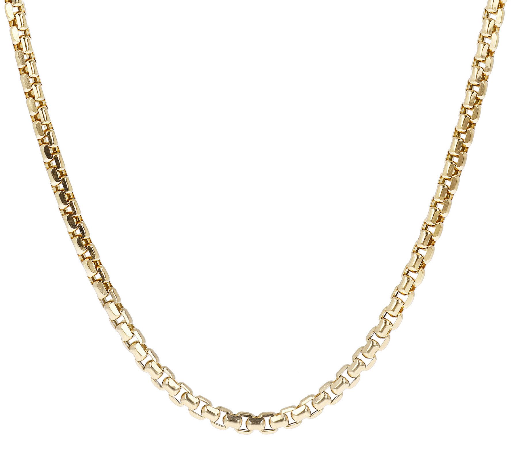 Italian Gold 24" Bold Round Box Chain Neck lace, 14K 27.5g