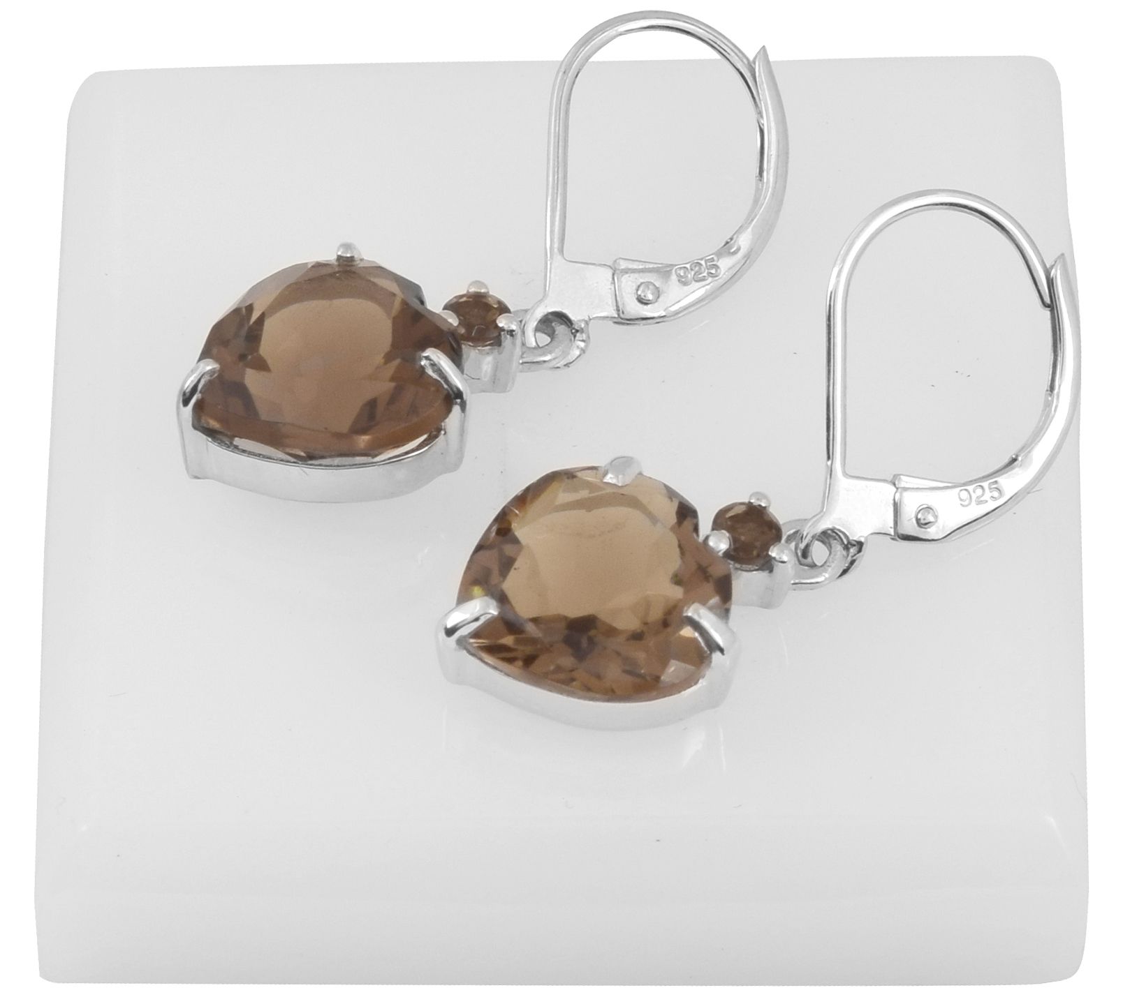 Sterling Silver 6.00 cttw Smoky Quartz Dangle Earrings