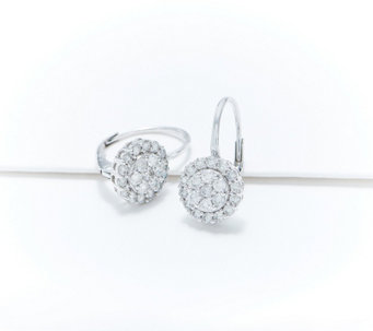 Affinity Diamond Cluster Lever Back Earrings, 14K 0.75 cttw - J403446