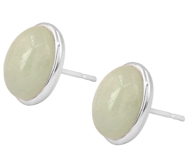 Affinity Gems Green Aventurine Stud Earrings, Sterling Silver