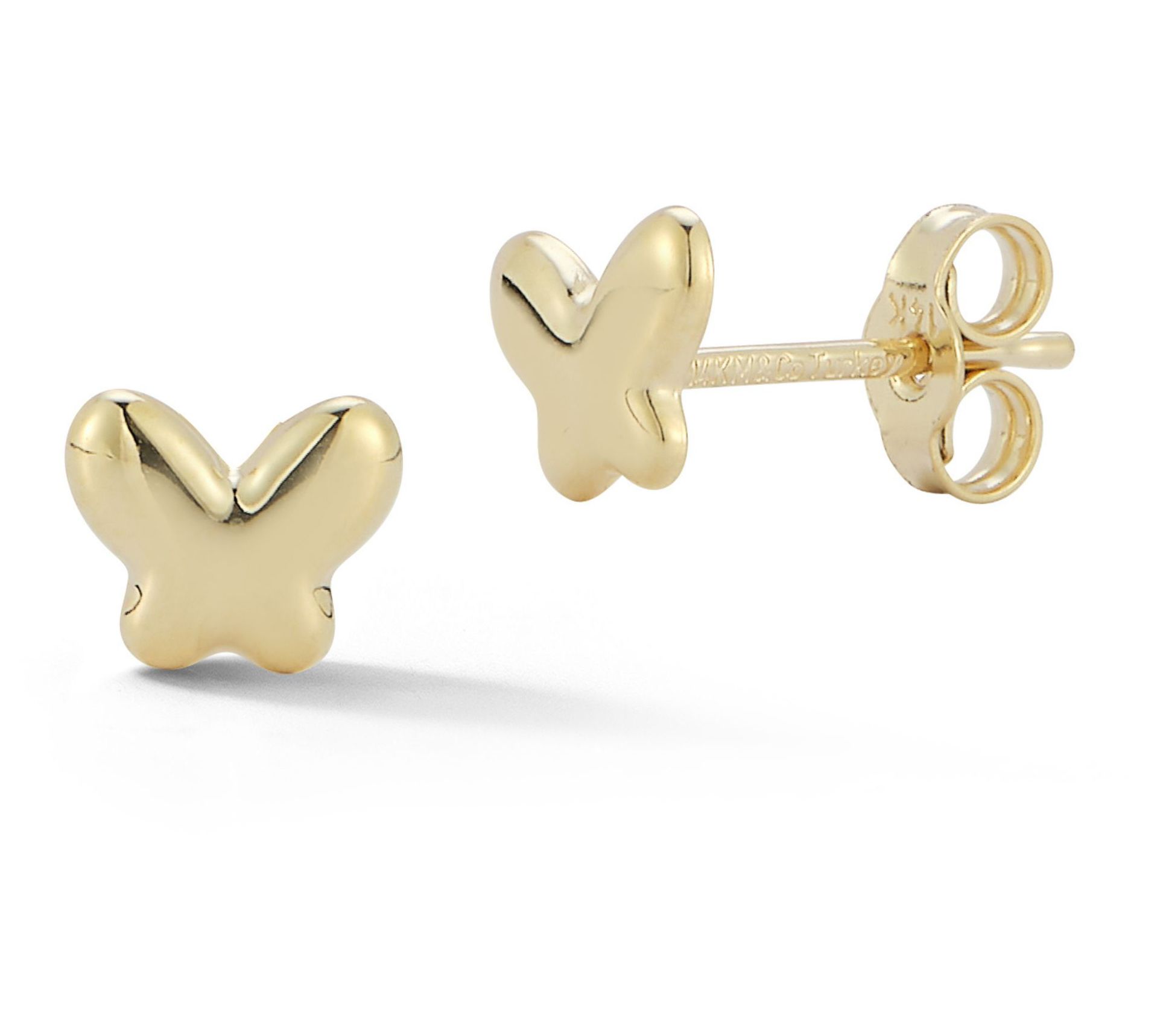 Luminosa Gold Puffed Butterfly Stud Earrings, 14K