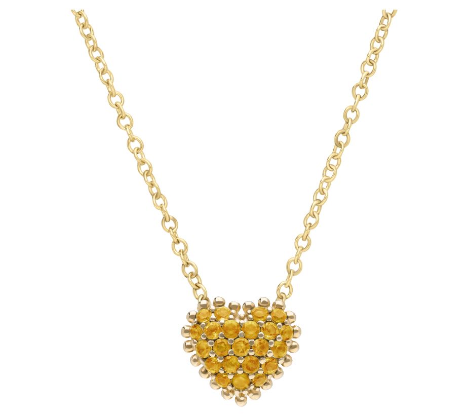 Elyse Ryan 14K Gold-Clad Gemstone Heart Necklace
