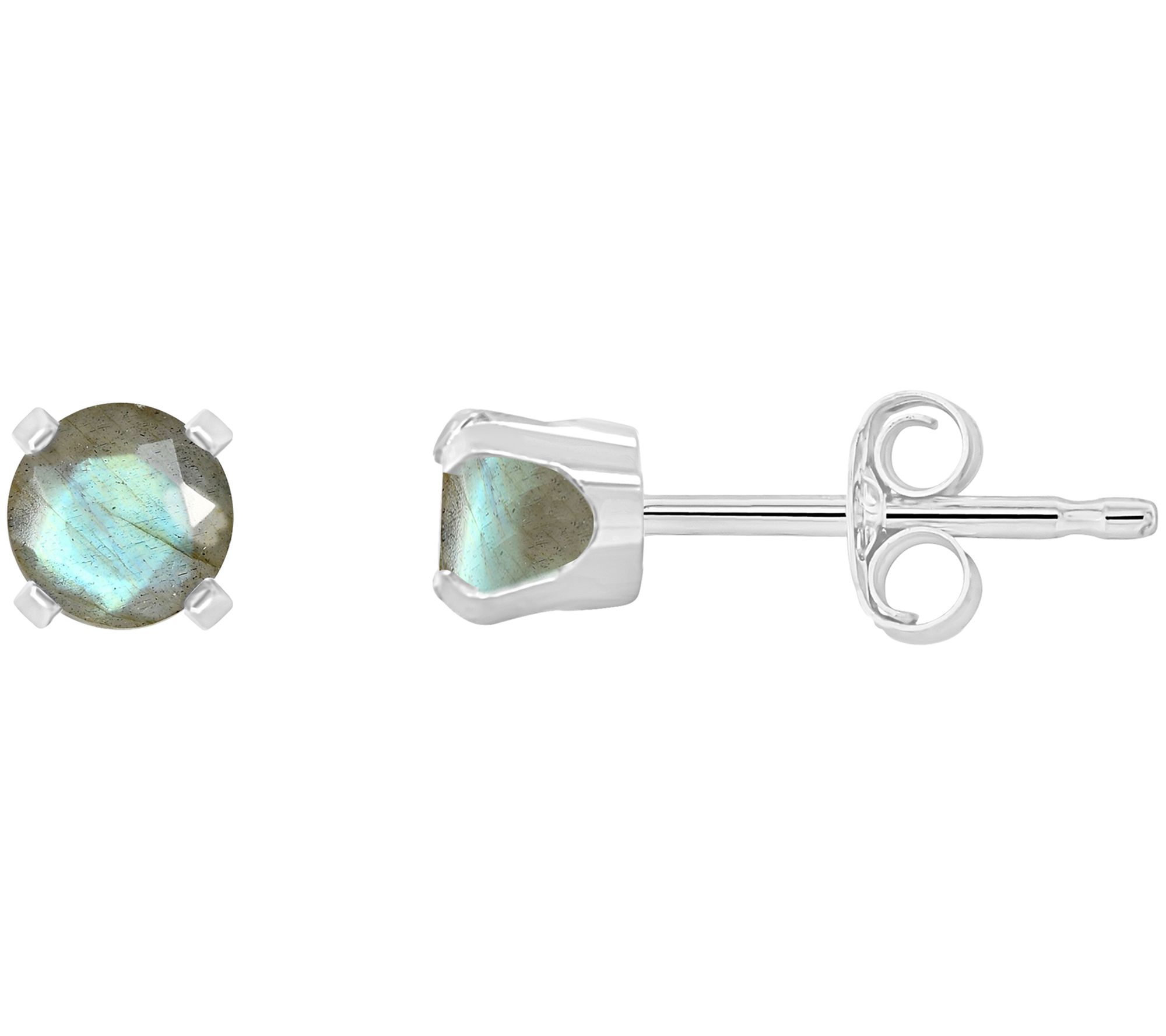 Affinity Gems Round Labradorite Stud Earrings,14K Gold