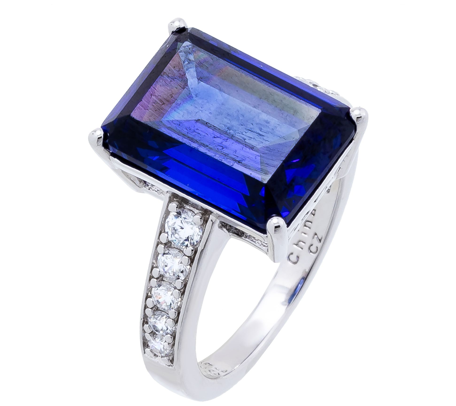 Qvc diamonique clearance tanzanite ring