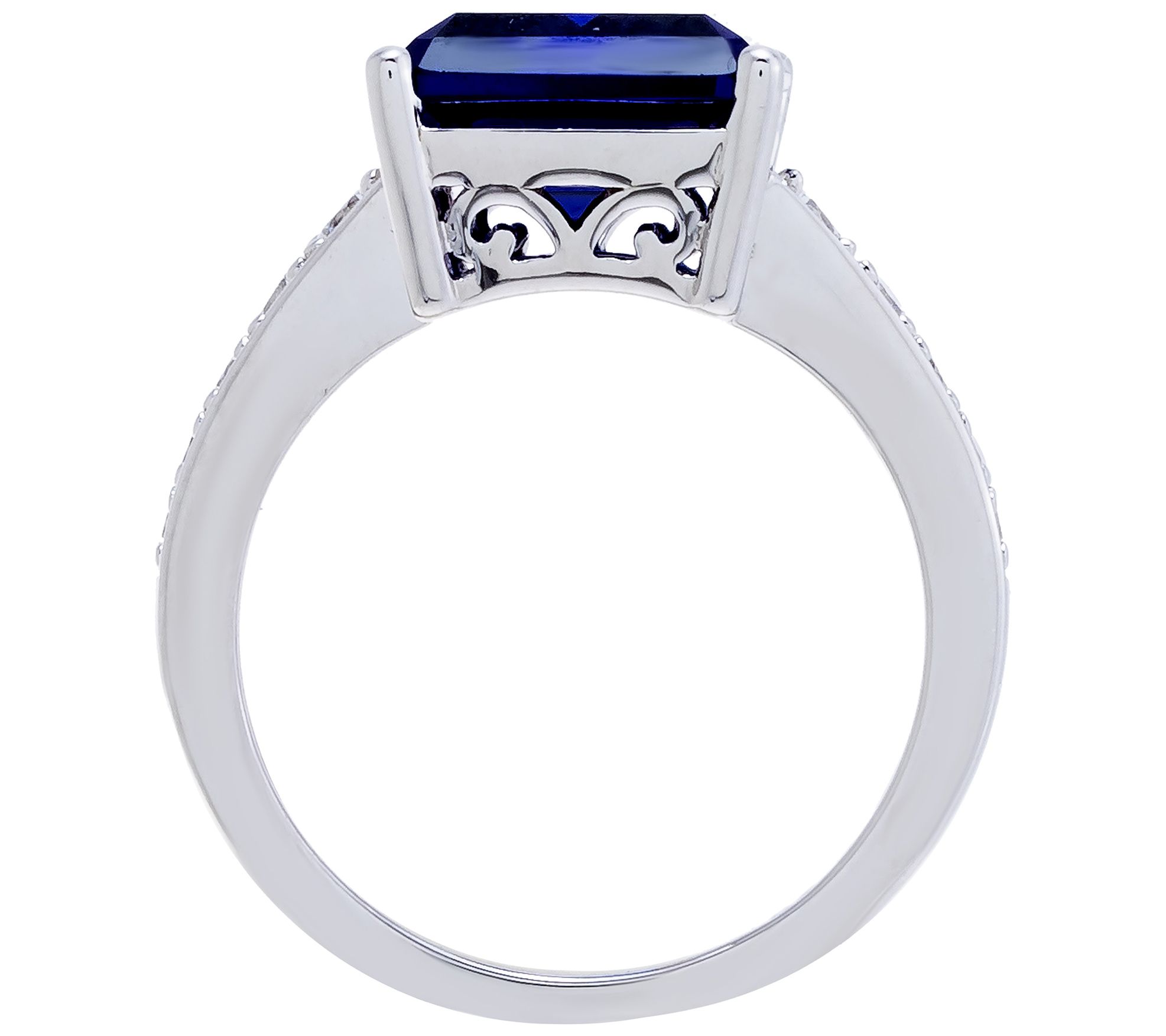 Diamonique 9.20 cttw Emerald-Cut Engagement Ring, Sterling - QVC.com