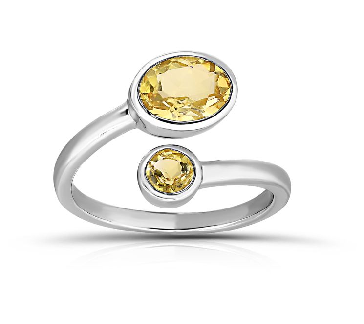 Or Paz Sterling Silver Gemstone Bypass Ring