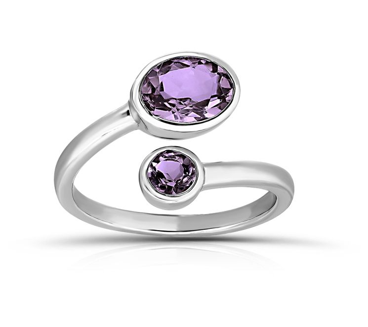 Or Paz Sterling Silver Gemstone Bypass Ring
