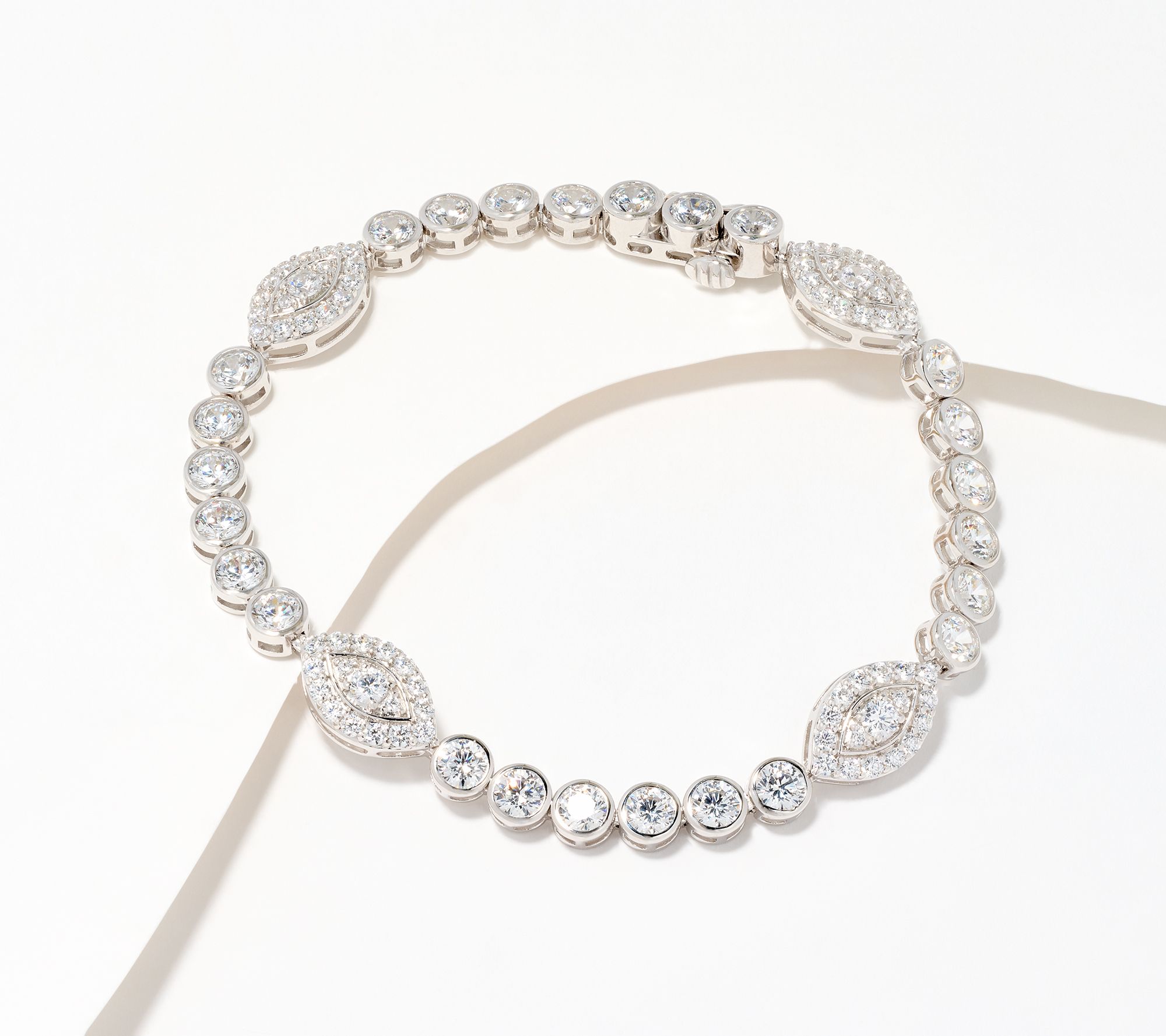 Diamonique x Jennifer Miller Motif Station Bracelet, Sterling Silver