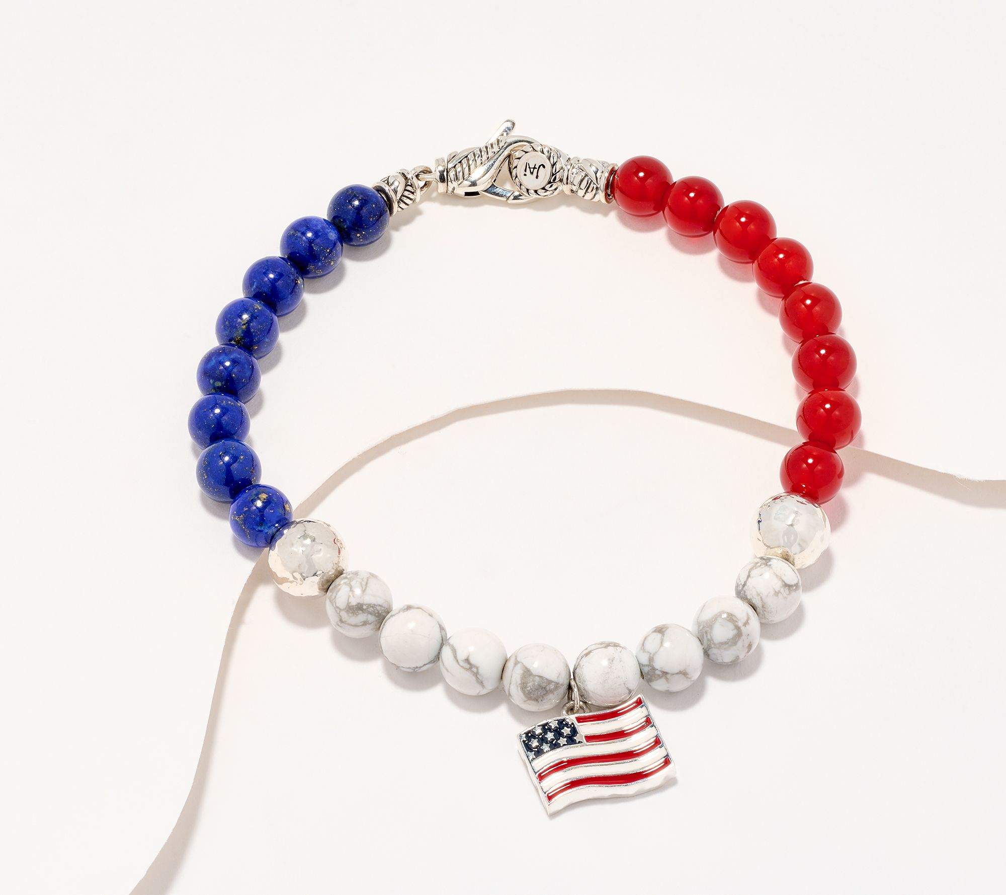 JAI Sterling Silver American Bead Charm Bracelet