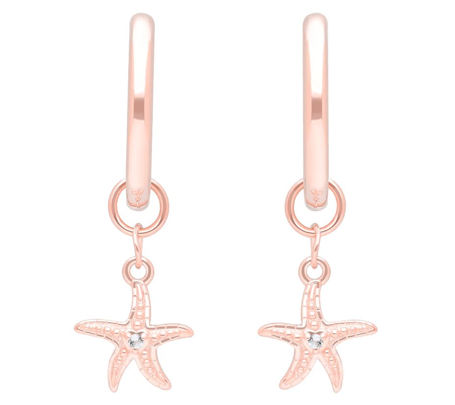 Goddaughters 14K Rose Clad Topaz Starfish CharmEarrings