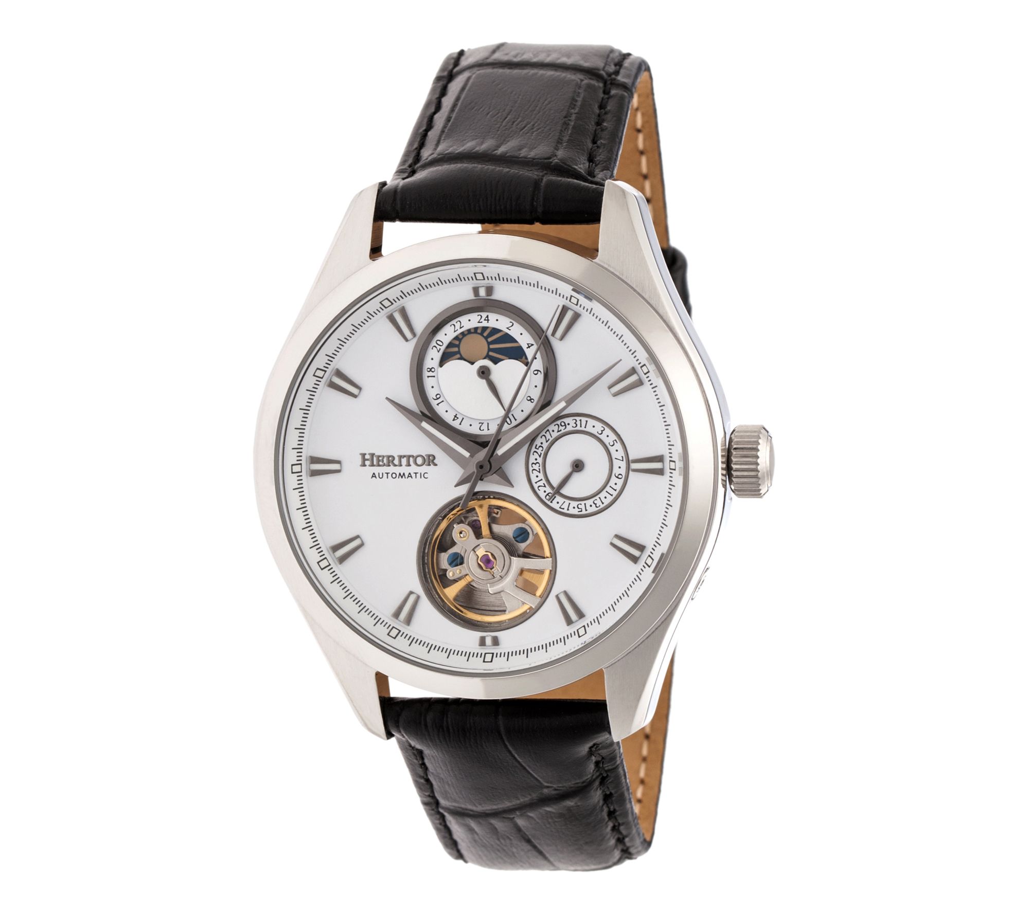 Heritor Automatic Men's Sebastian Stainless Leather Watch