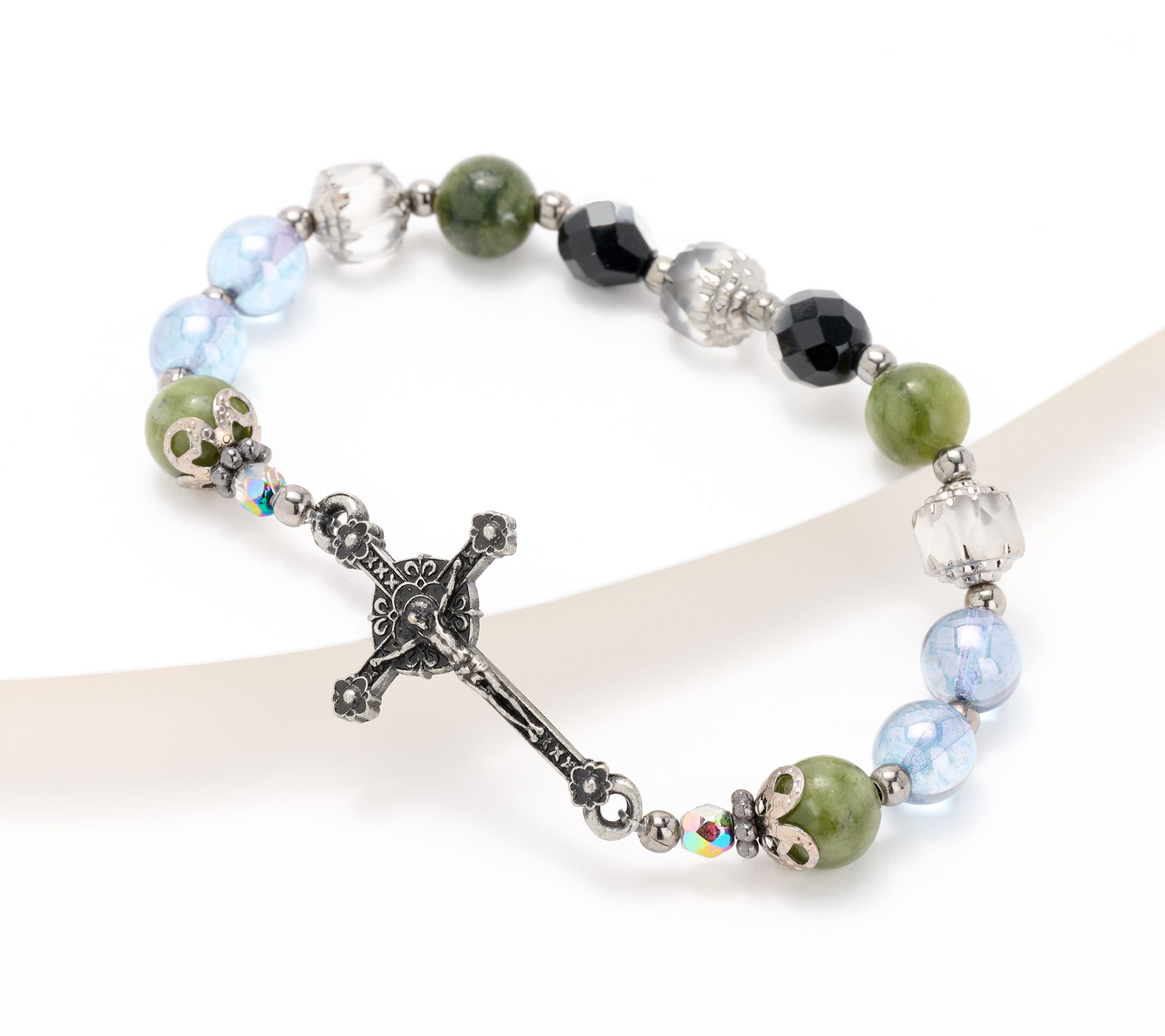 "As Is" Connemara Marble Silvertone Bracelet