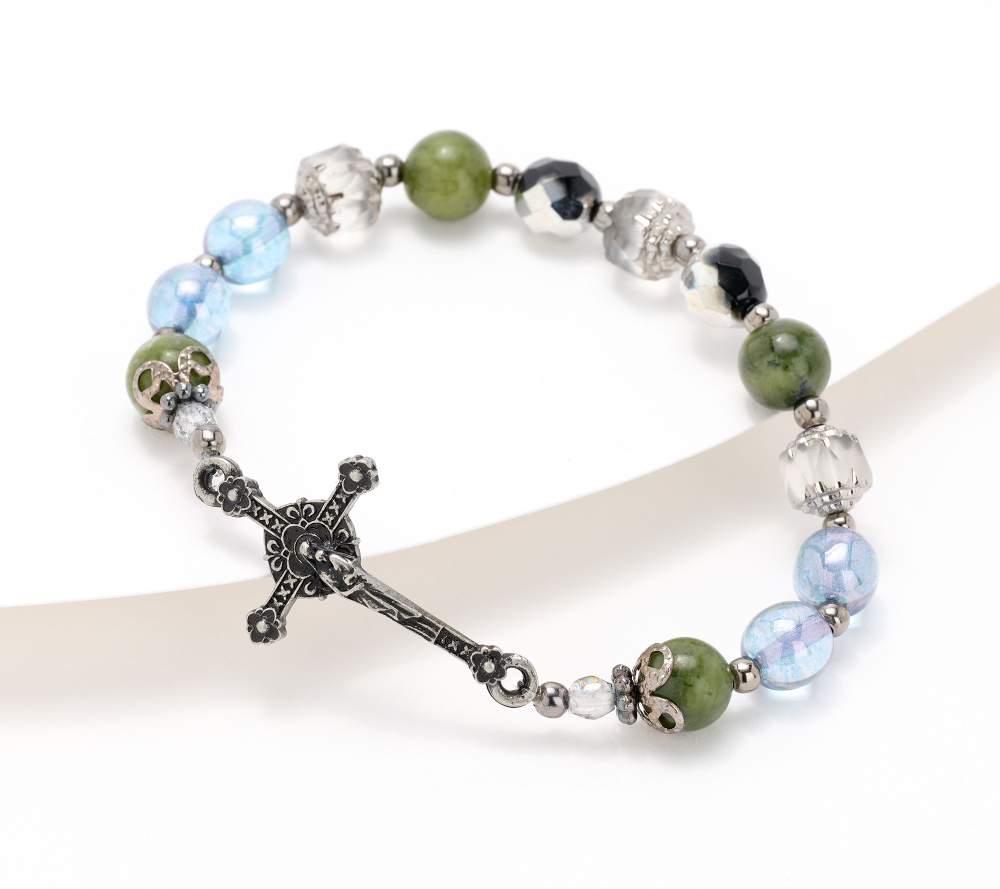 "As Is" Connemara Marble Silvertone Bracelet