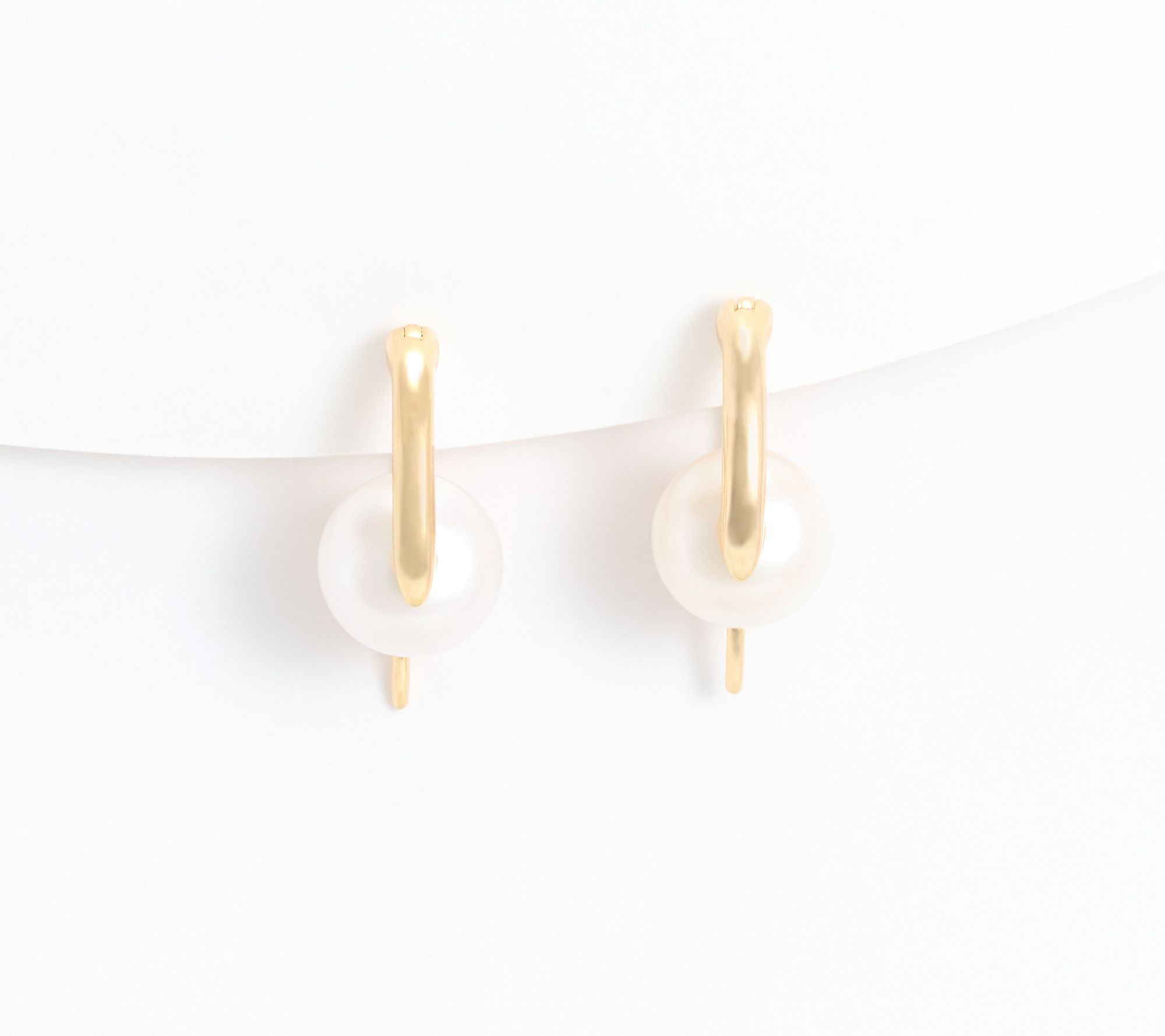 Honora Bronze Pearl Earrings Yellow Plated