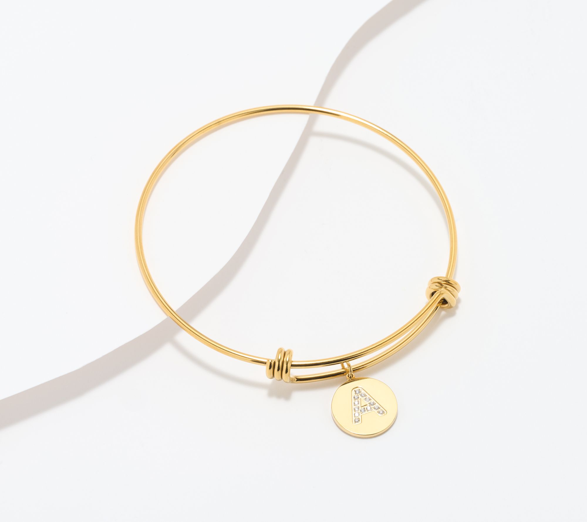 Steel by Diamonique Initial Bracelet, Goldtone