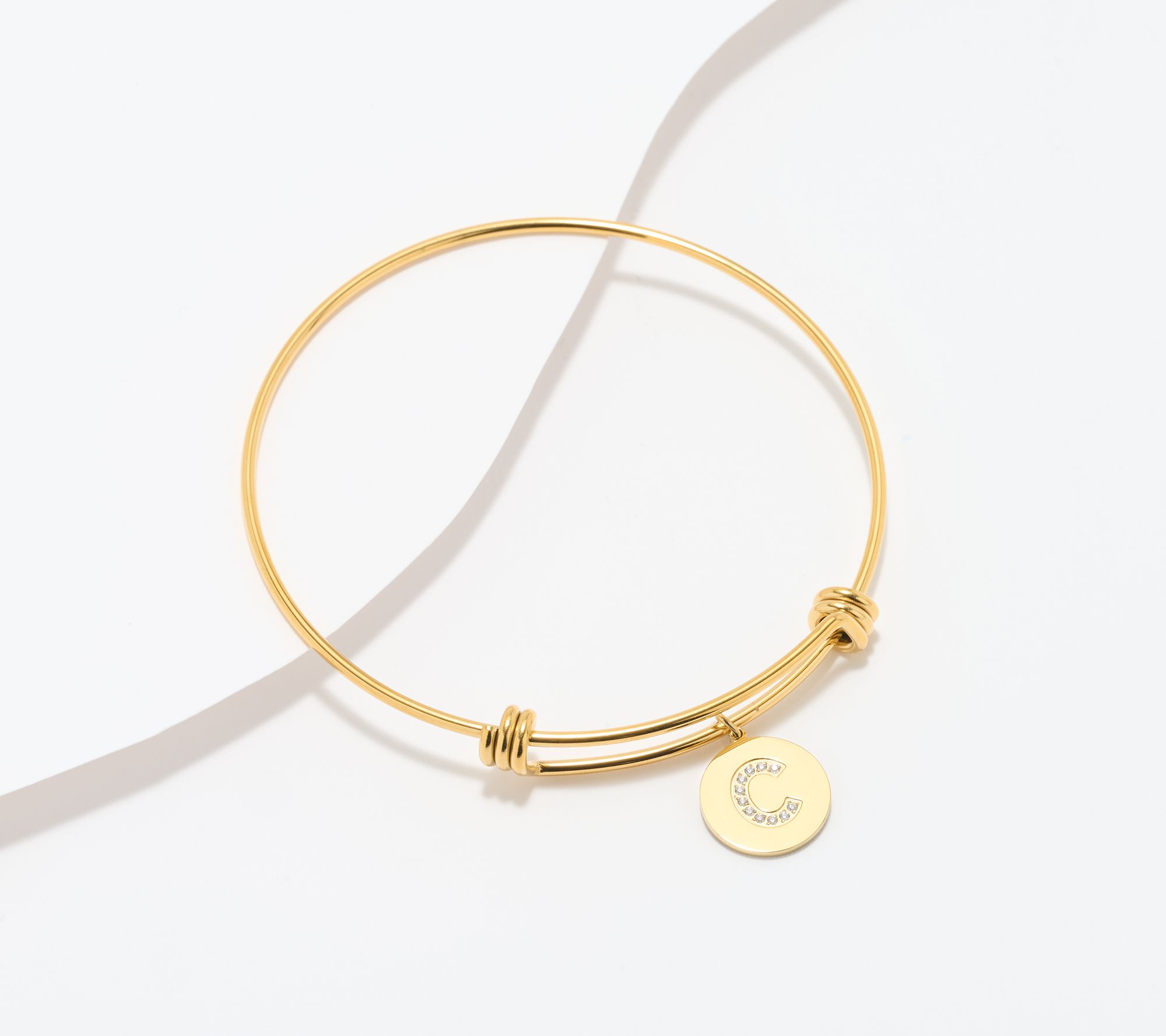 Steel by Diamonique Initial Bracelet, Goldtone