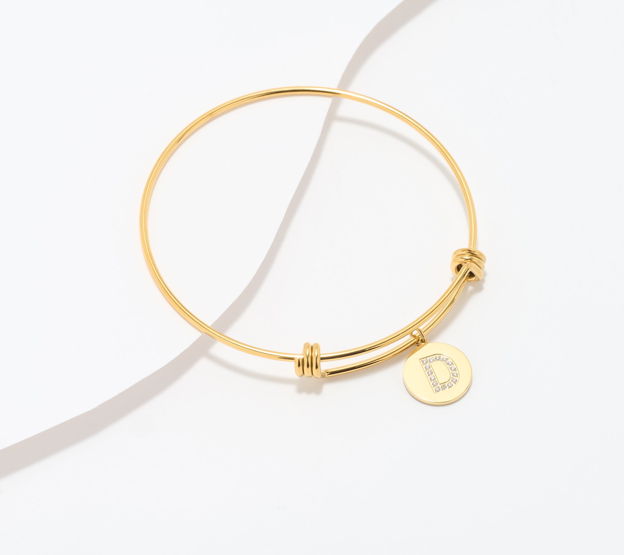 Steel by Diamonique Initial Bracelet, Goldtone