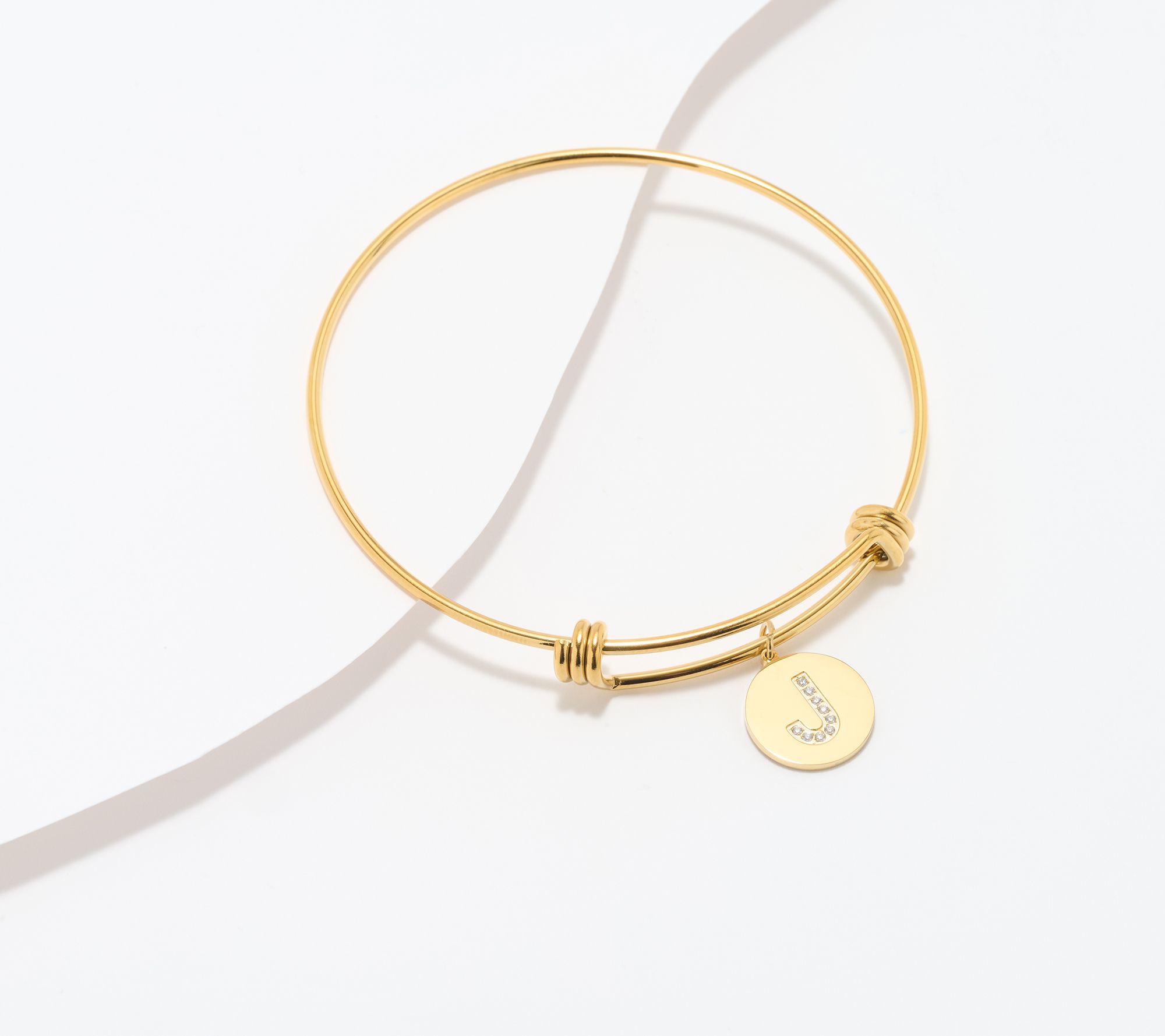 Steel by Diamonique Initial Bracelet, Goldtone