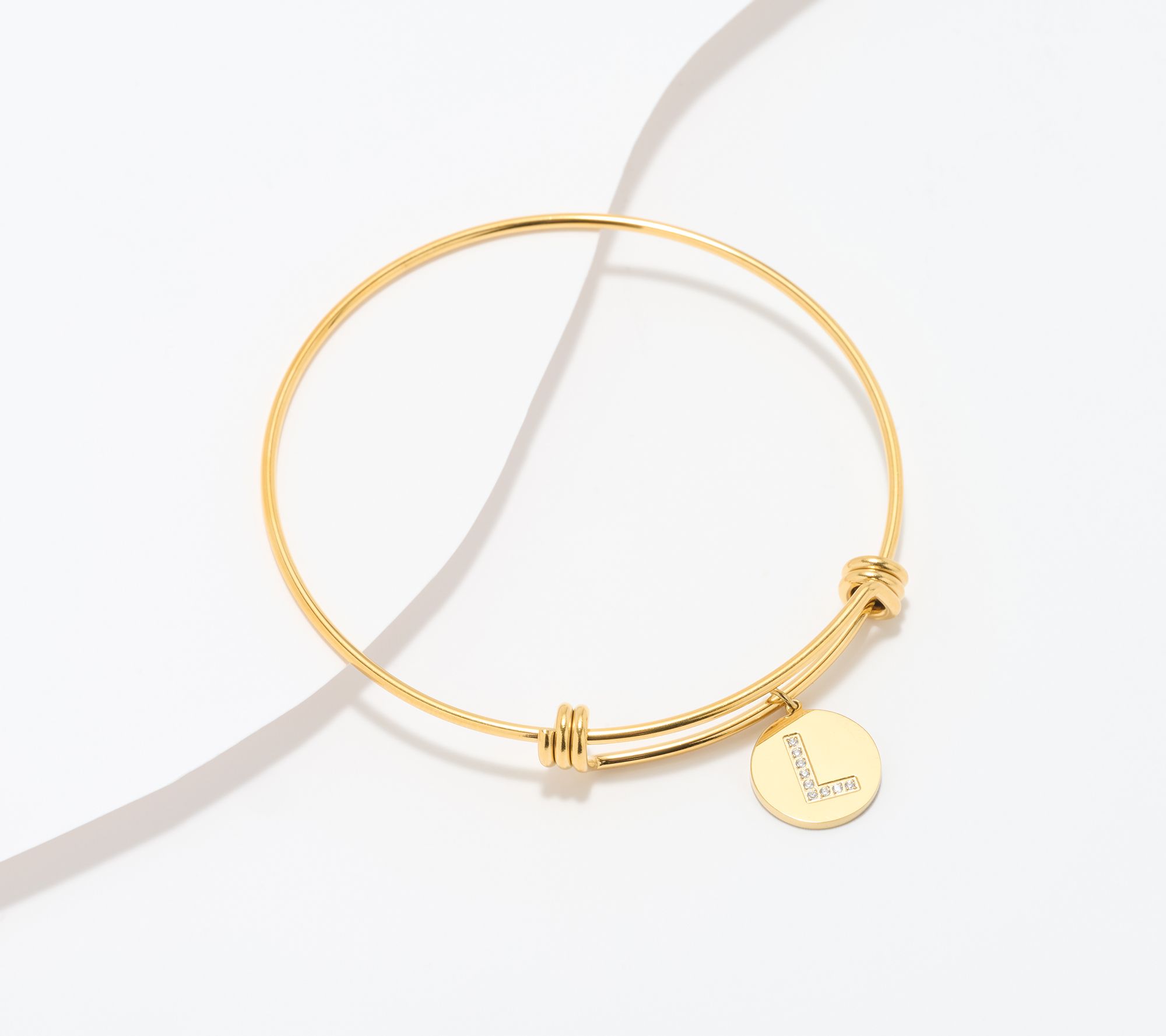 Steel by Diamonique Initial Bracelet, Goldtone