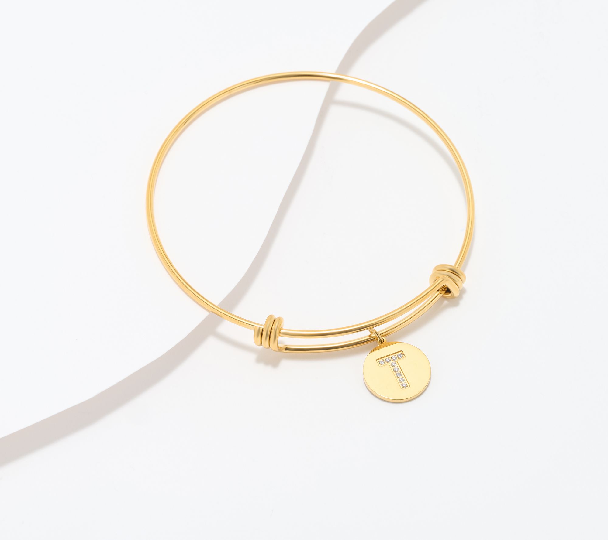 Steel by Diamonique Initial Bracelet, Goldtone