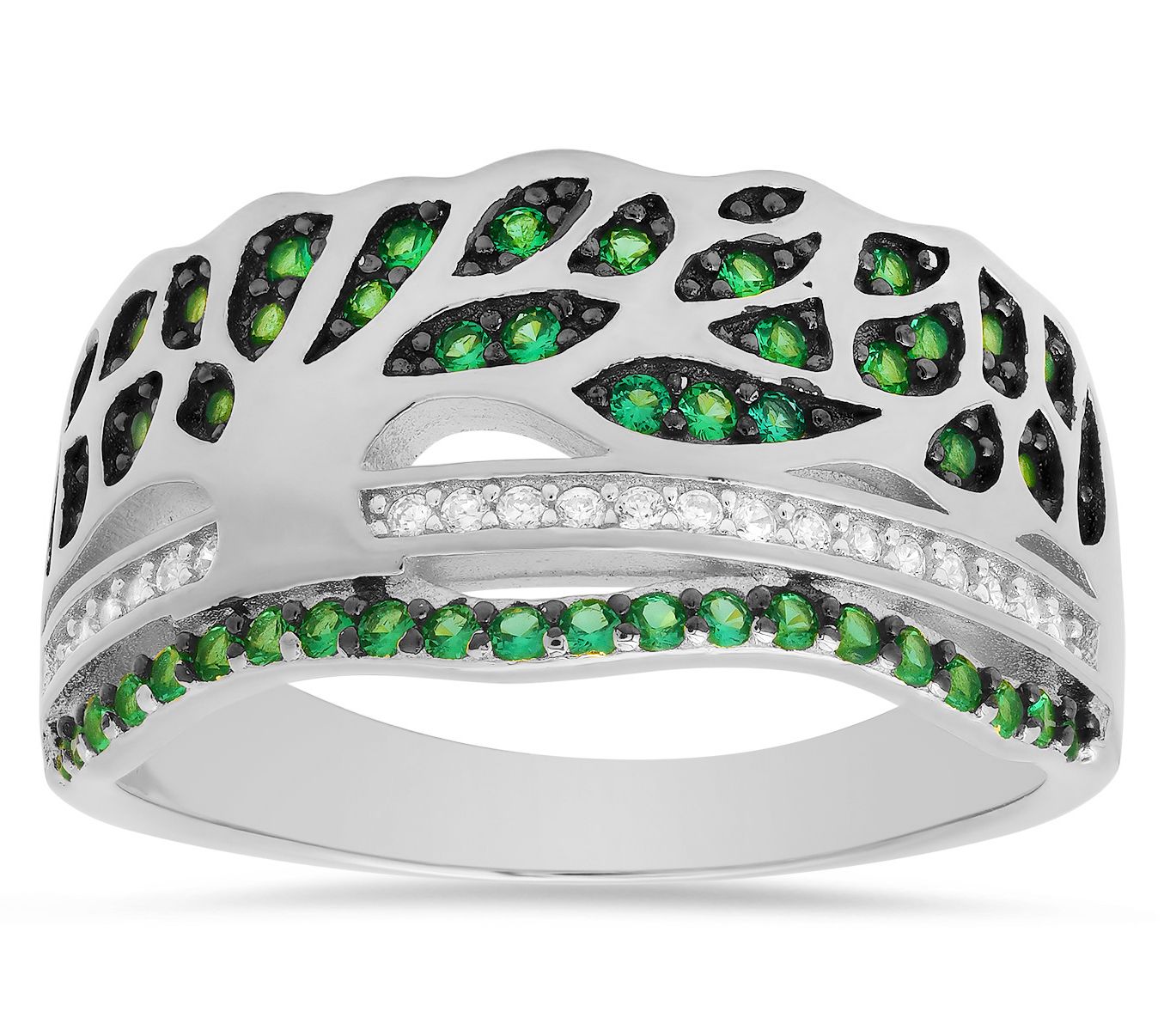 Diamonique Tree of Life Statement Ring, Sterling Silver