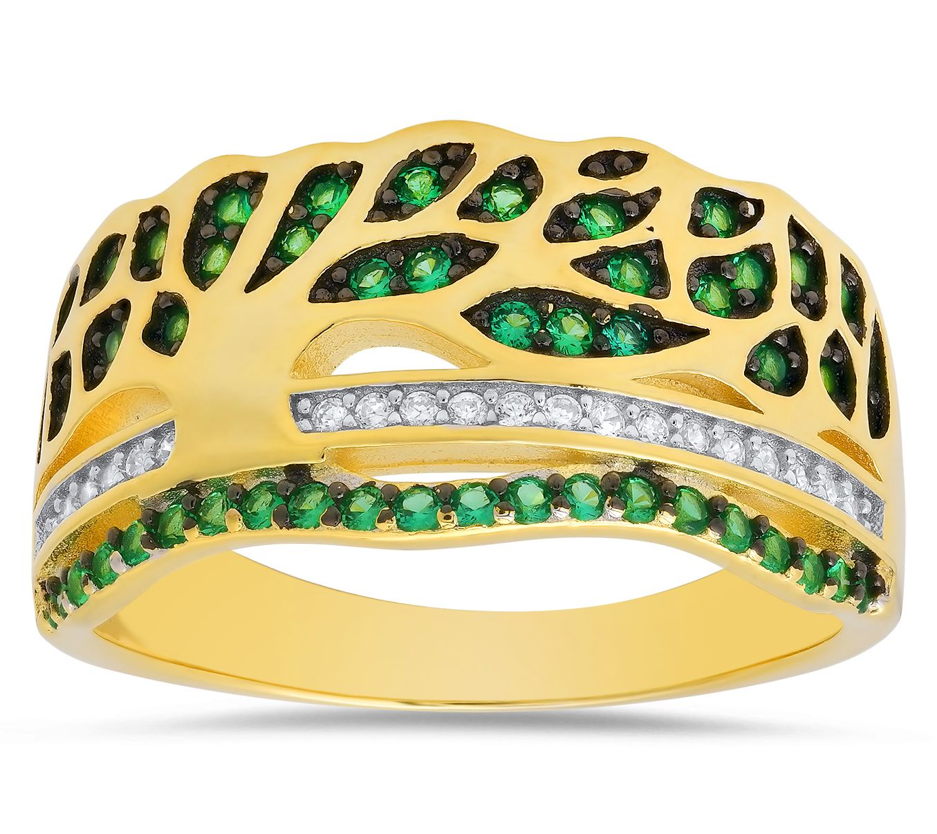 Diamonique Tree of Life Statement Ring, Sterling Silver