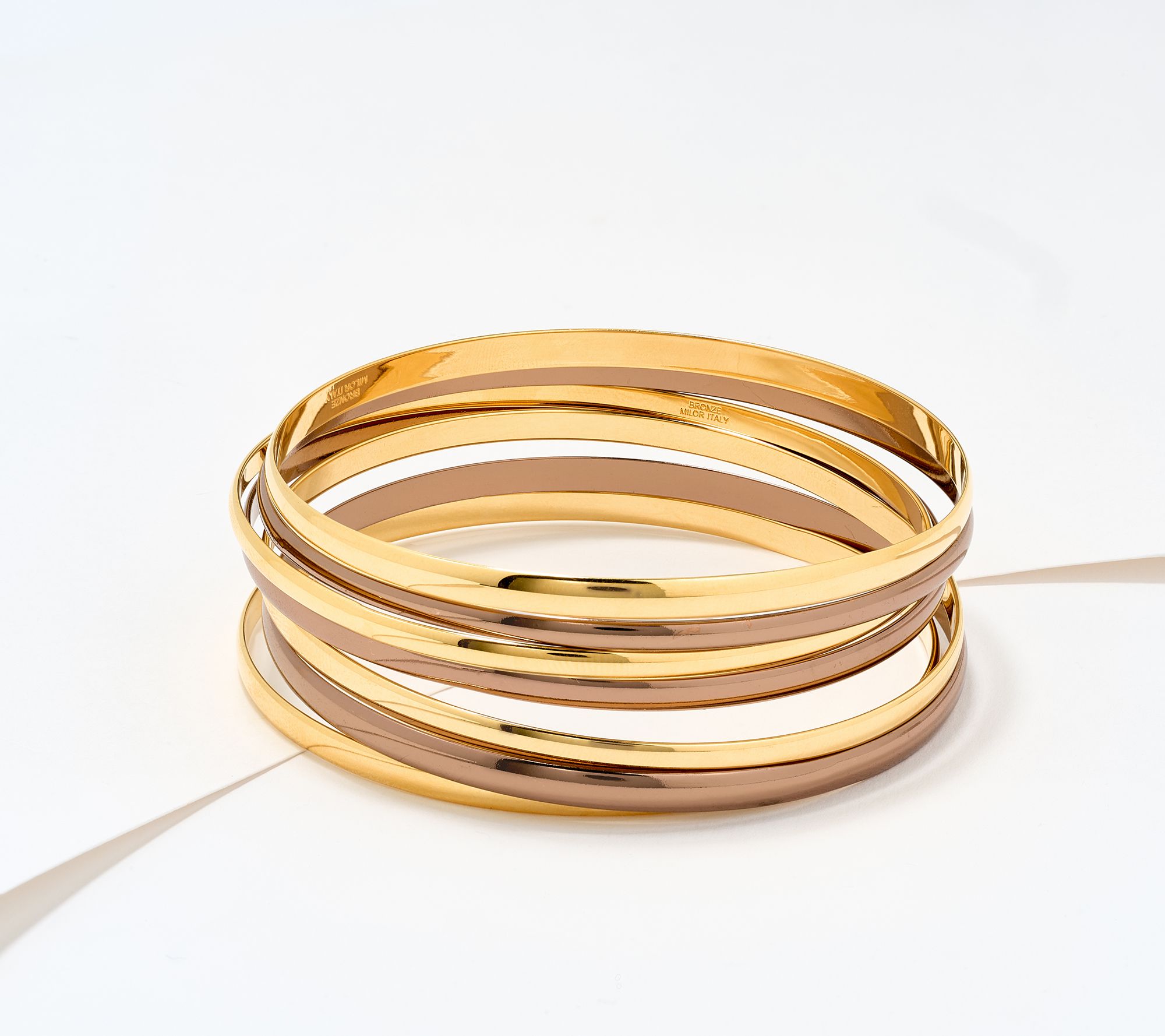  David Markstein Premiere Bronze Set of 7 Luxe Slip on Bangles