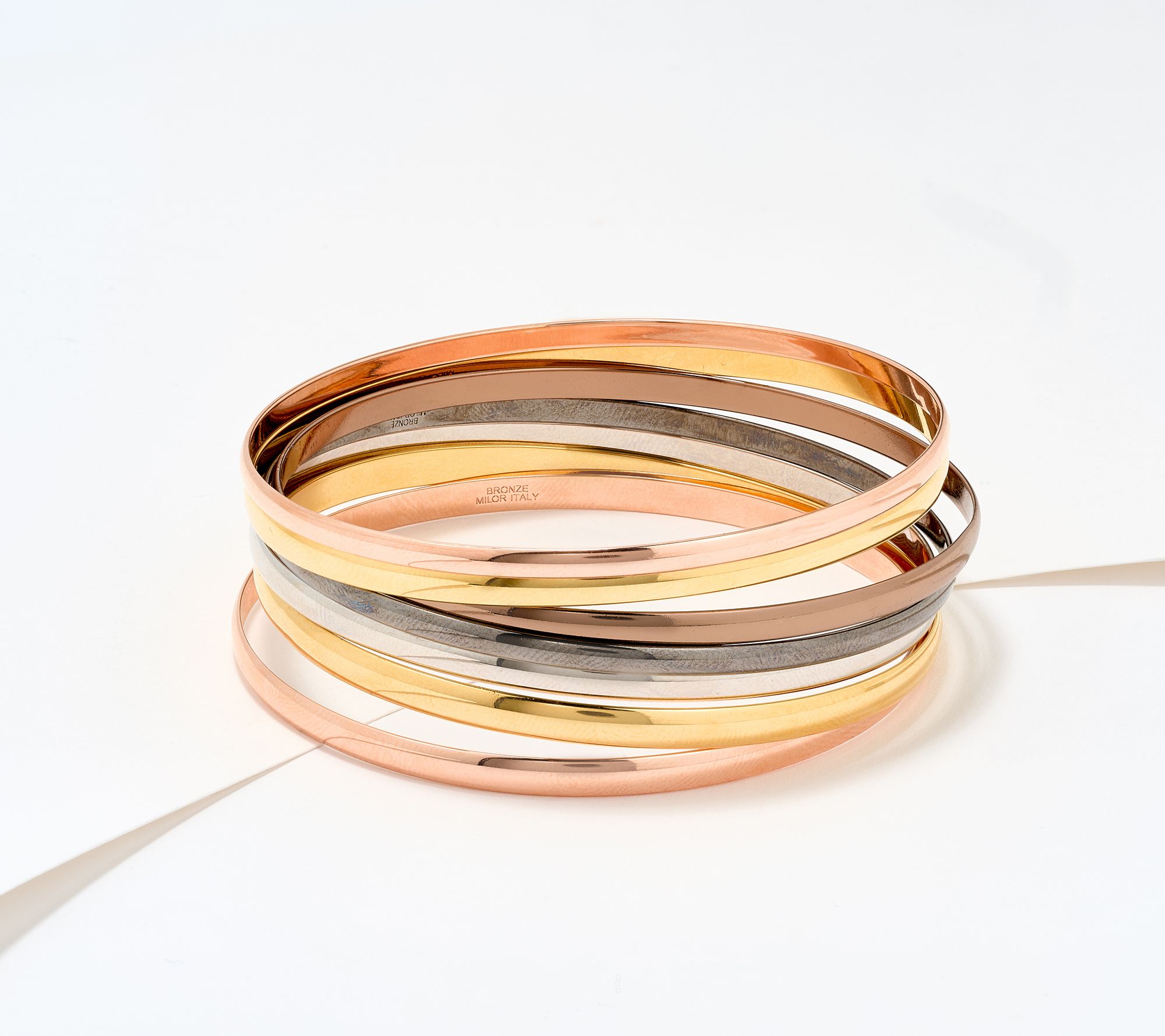 David Markstein Premiere Bronze Set of 7 Luxe Slip on Bangles