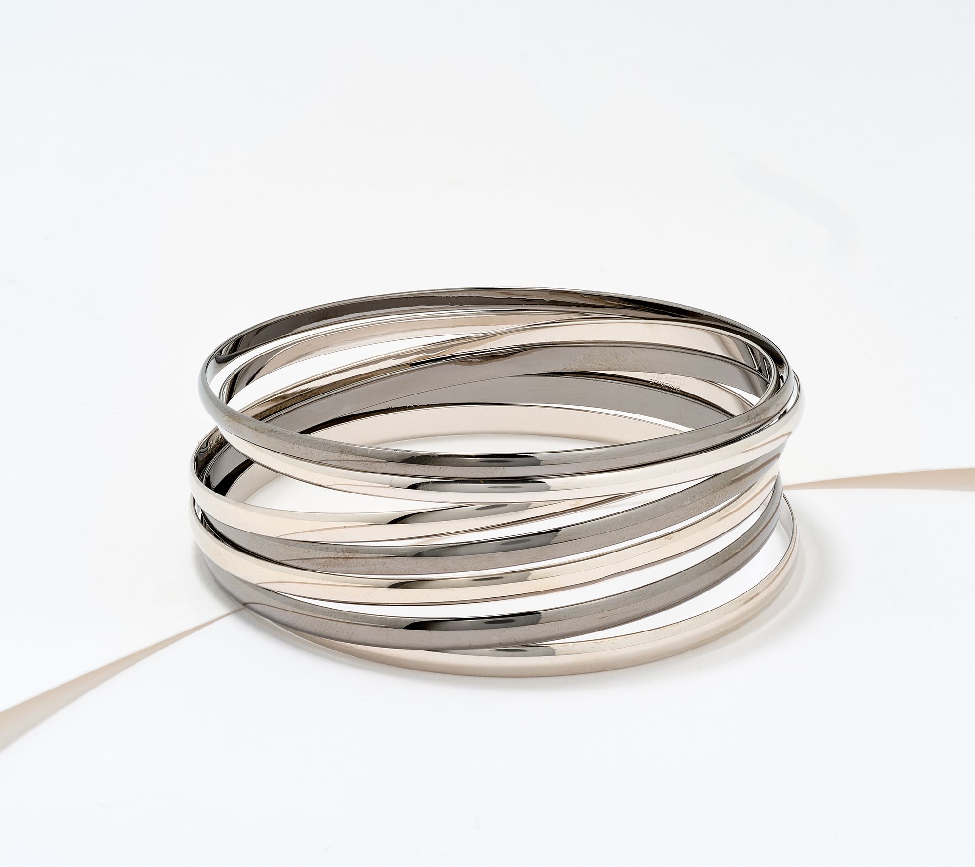 David Markstein Premiere Bronze Set of 7 Luxe Slip on Bangles