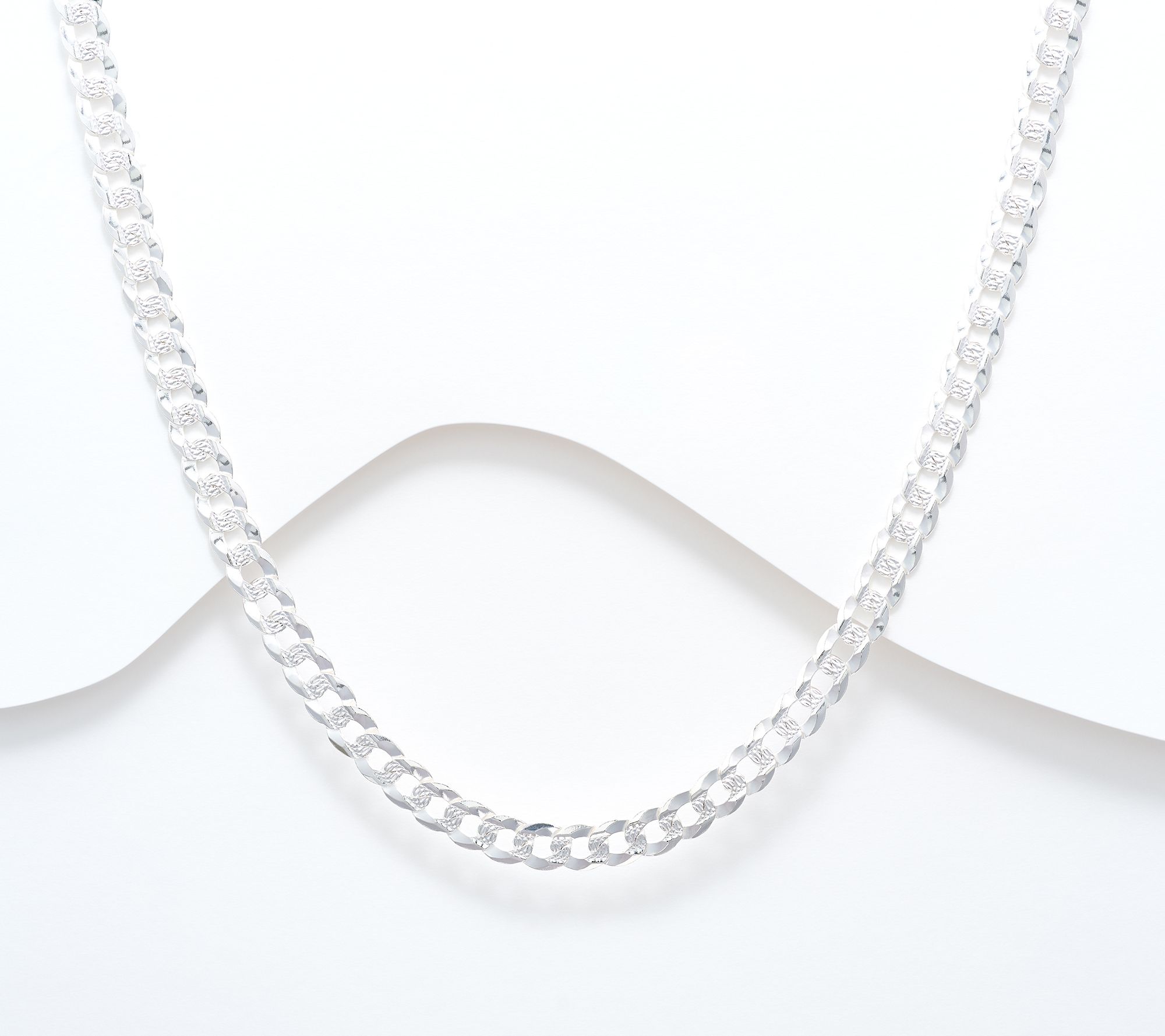 UltraFine 950 Silver Flat Curb 18" Necklace