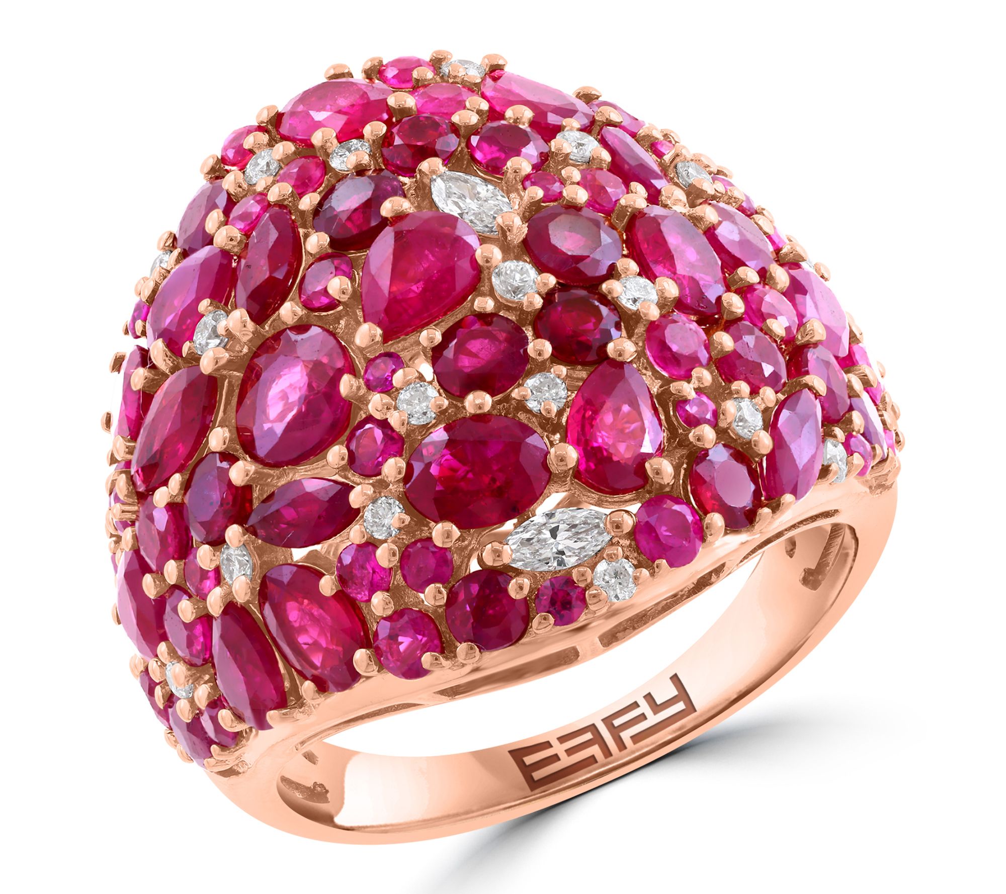 Effy Ruby & Diamond Dome Ring, 14K Rose Gold