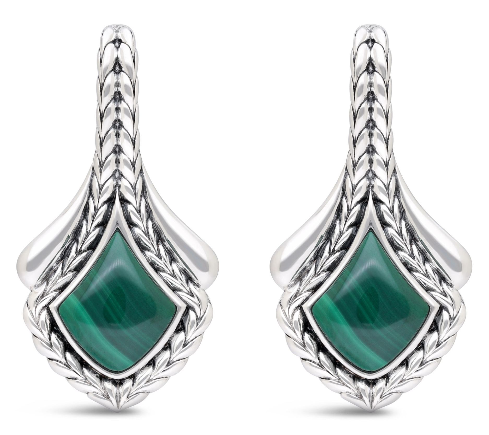 Tiffany Kay Studio Sterling Malachite Herringbone Earrings