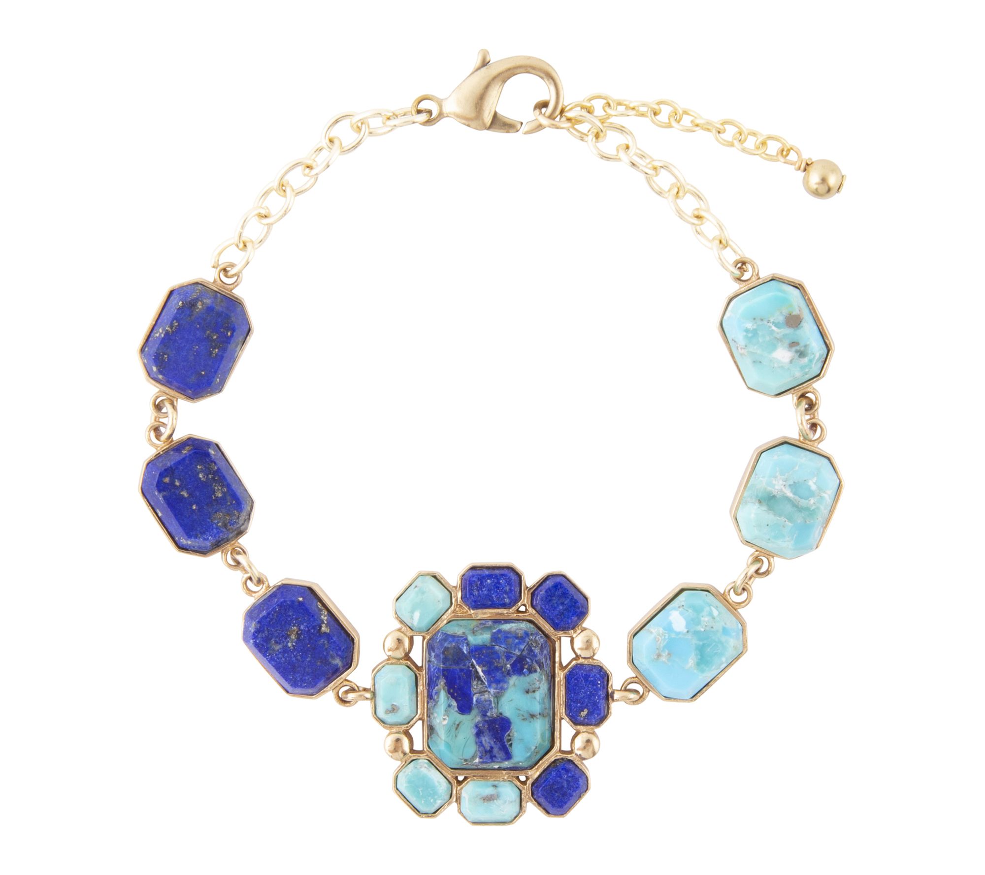 Barse Artisan Crafted Duality Blue Lapis & Turquoise Bracelet