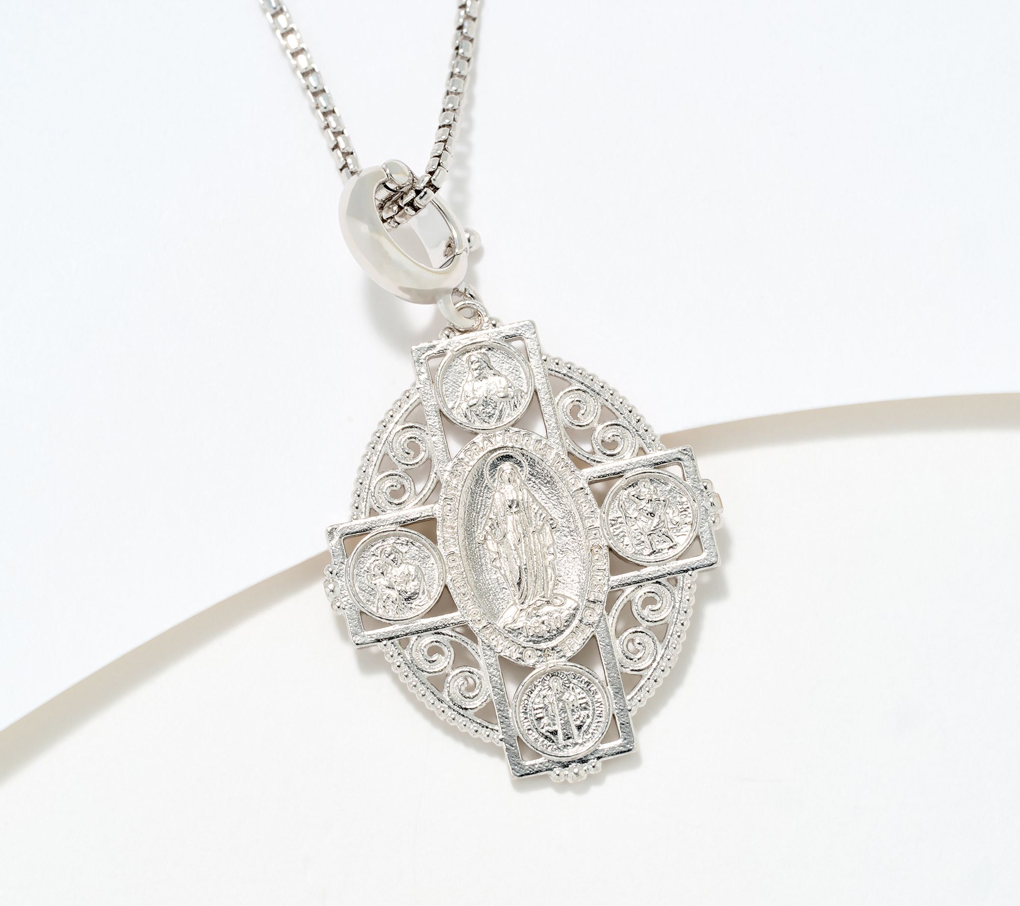 "As Is" David Markstein Bronze Scapular Cross Enhancer w/ 22" Chain